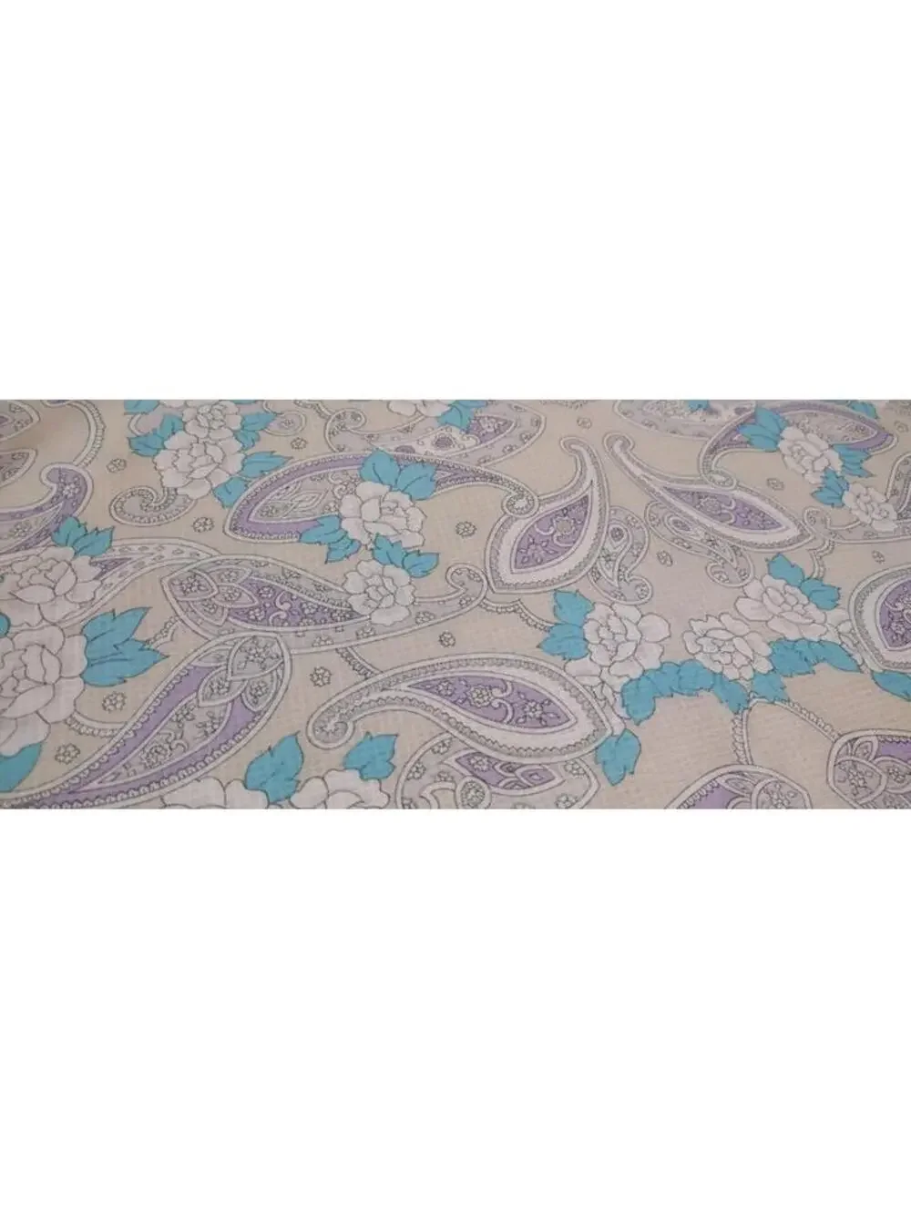 Vintage SARAH CONVENTRY Beige Lilac Lavender Scarf Tan 31 x 31 inches Large Wide